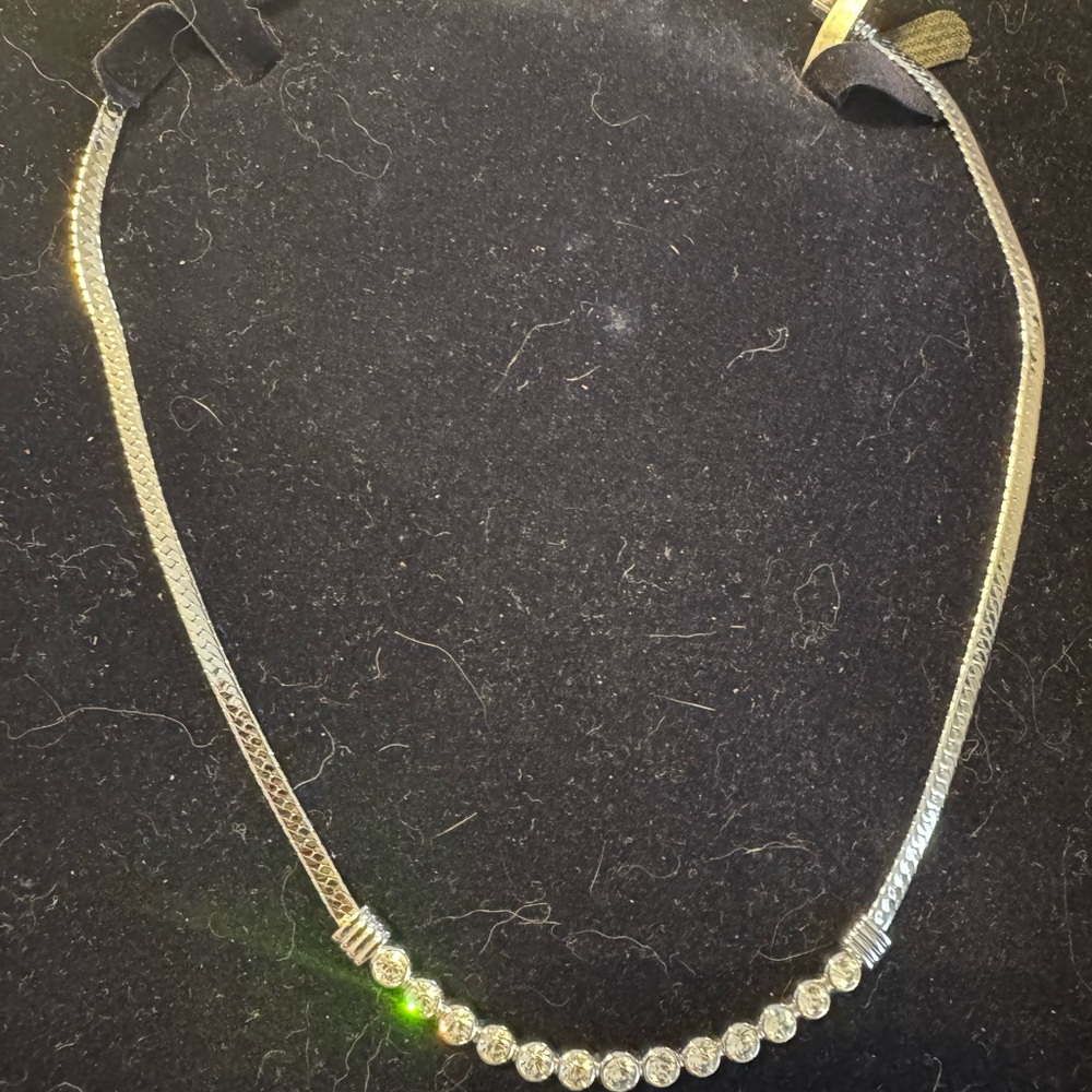 Swarovski Silver Necklace with Crystal Accents